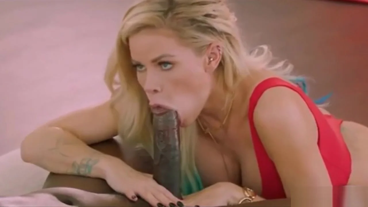 Striking Blonde Milf Takes A Huge Black Cock Down Her Throat Video
