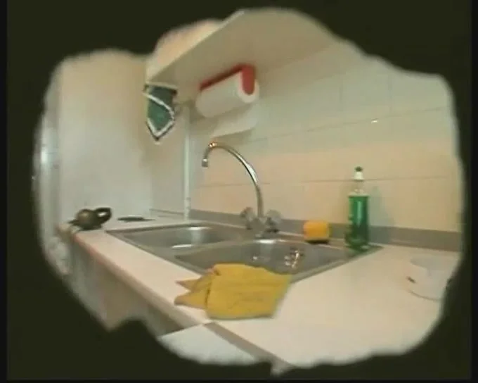 Fat and ugly matured wife changes her clothes in kitchen on spy cam1