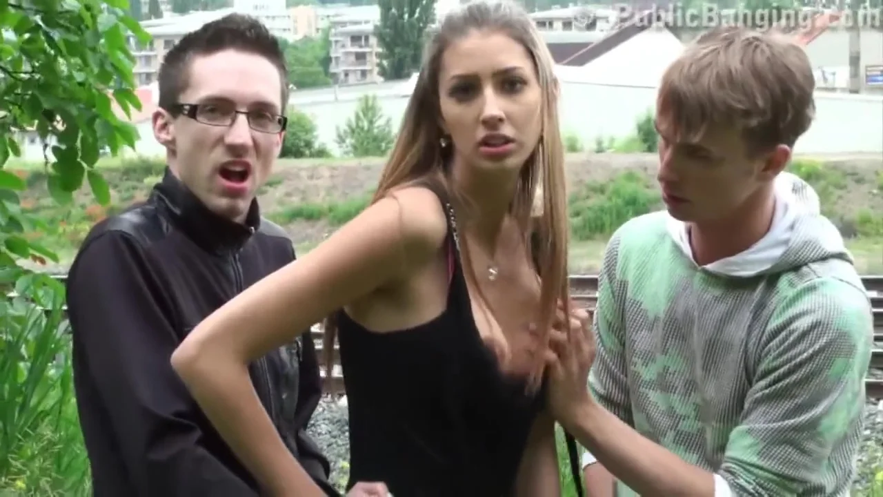 Cute Teen 18+ Public Threesome