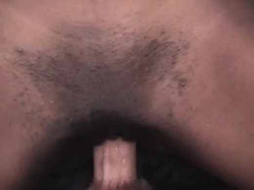 Short haired black cutie getting drilled deep by a white stud in POV