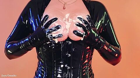 Arya Grander - Latex Rubber Birthday Food Fetish Crush Splosh Squeeze Cake