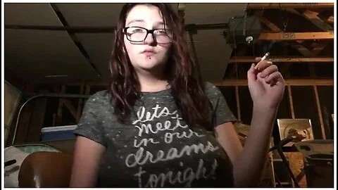 Hot Teen Babe Smokin In Garage