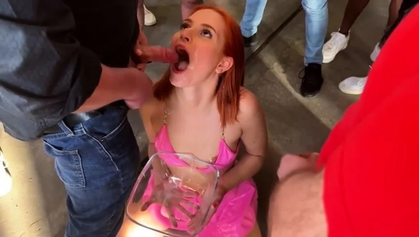 Dolly D outdoor cum and piss bukkake