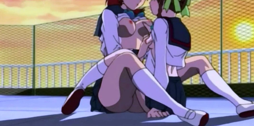 Horny anime lesbian teens skip class to lick pussy