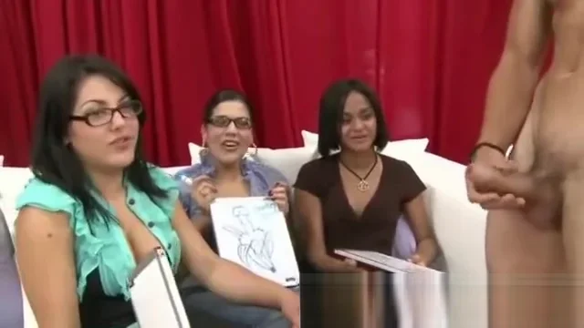 Cfnm babes laughs at naked man