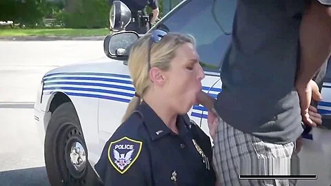 Suspect is taken by hungry milf cops who coerce him into drilling them