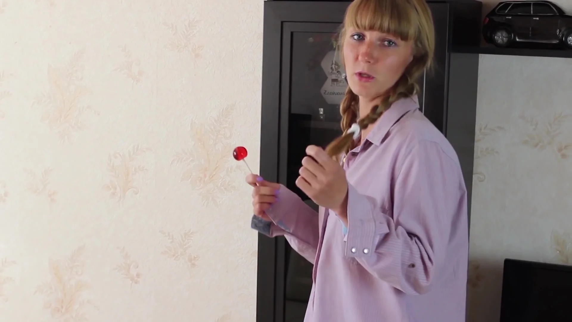 She Has Never Done This Before!!! Funny Russian Lollipop Lover Sucked Landlords Cock
