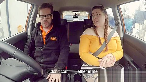 Cute BBW crashes the car for REAL