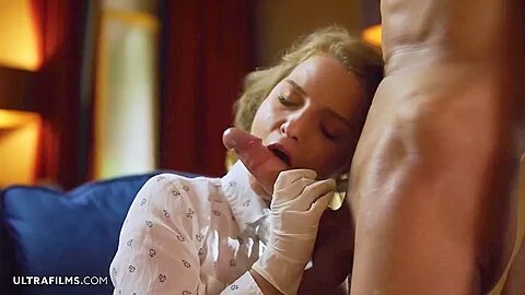 Hot Russian Model Wearing Gloves Working On A Huge Cock And Then Getting Slammed In Her Ass With Sofi Goldfinger