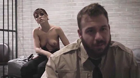 Officers Chad and Adriana do some cavity search on teen 18+ suspect Vinna Rose