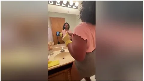 Ebony Bbw Cleaning Nipples Hanging Out My Shirt
