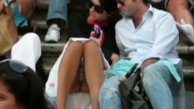 European upskirt footage with perfect panty shot