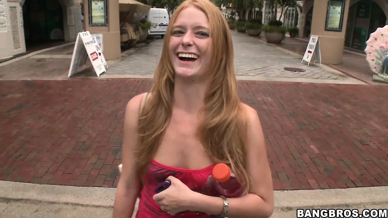 Cute little redhead gets picked up and joins them in the fuck van