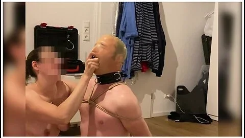 Mistress Gives Sensual Breathplay And Deepthroat Training For Slave In Bondage