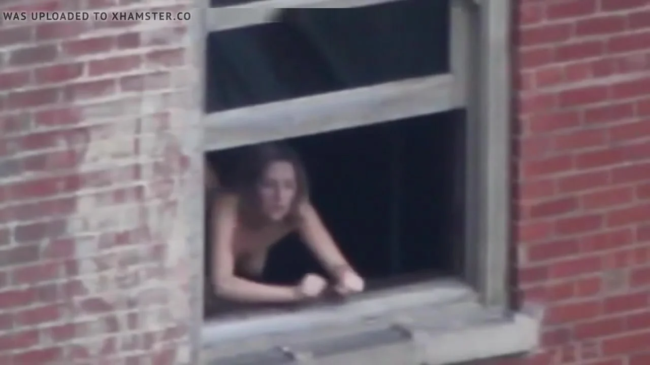 Blonde Babde Caught Fucking in the Window