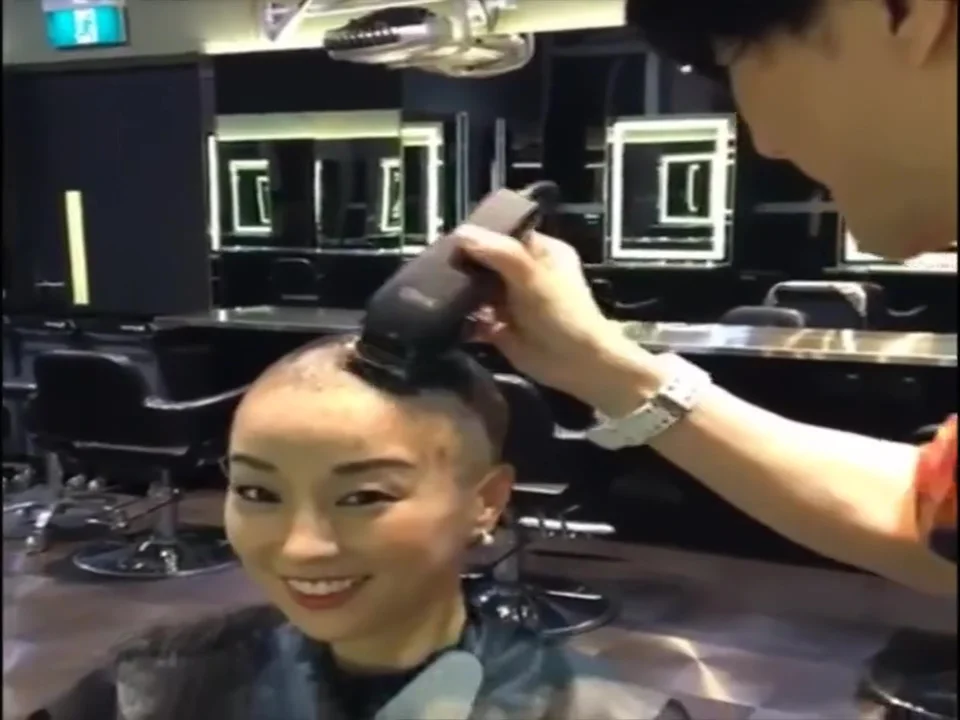 beautiful asian girl headshave