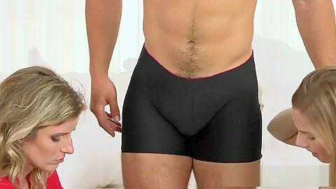 Step mother teaches stepdaughter how to fuck