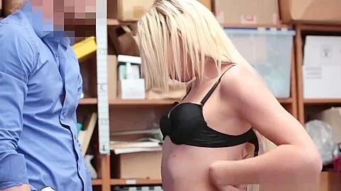 Blonde Shoplifter teen 18+ Zoey Clark gets bang by LPs cock