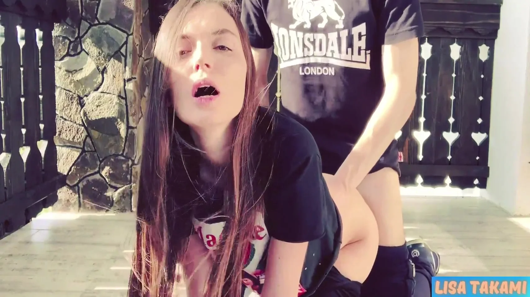 Fit Step Sister In Yoga Pants Gets A Pussy Creampie On A Hotel Terrace - Lisa Takami 10 Min