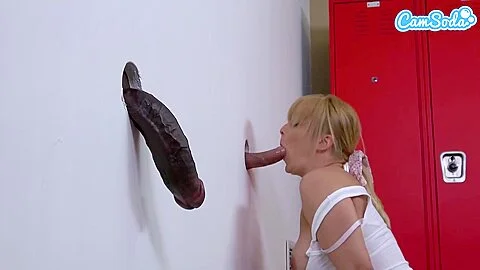 Camsoda - Milf pornstar at gloryhole sucks and titfucks