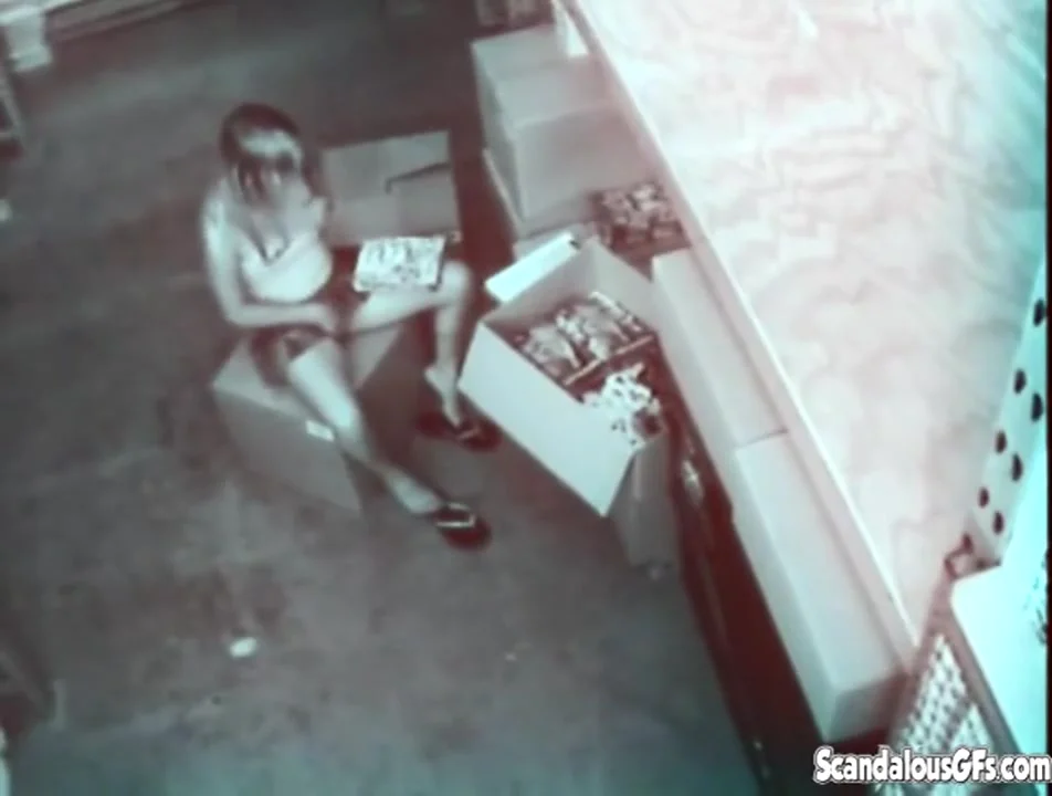 Stock room slut masturbating caught on spycam