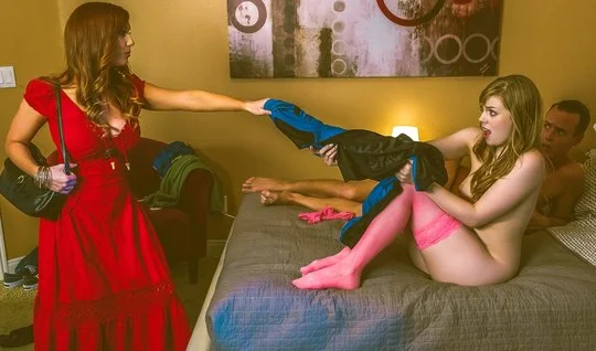 Wife wearing sexy stockings and cheated on her husband with a sexy fri...