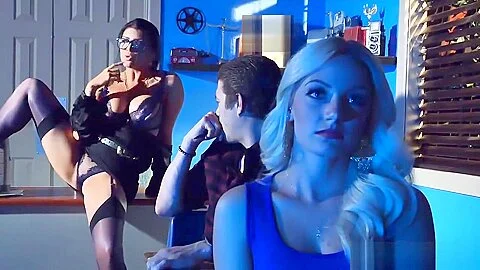 MILF teacher shows a porn movie in class and fucks a student 18+