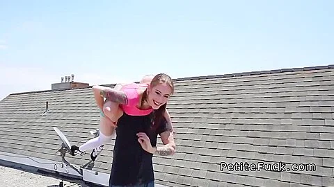 Flexible Petite teen 18+ Sucks Huge Dick In Standing Sixty
