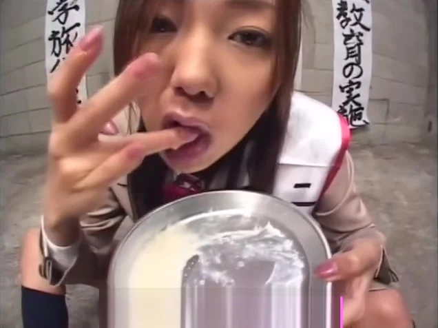 Cum drooling asian bukkake cum play