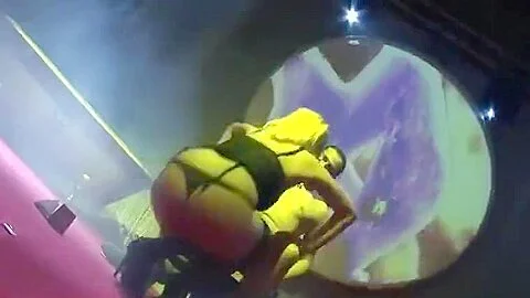 Hot blonde dancing and stripping slutty