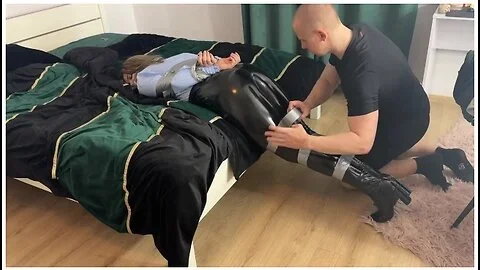 Office Girl Is Tied Up With Duct Tape And Try To Escape