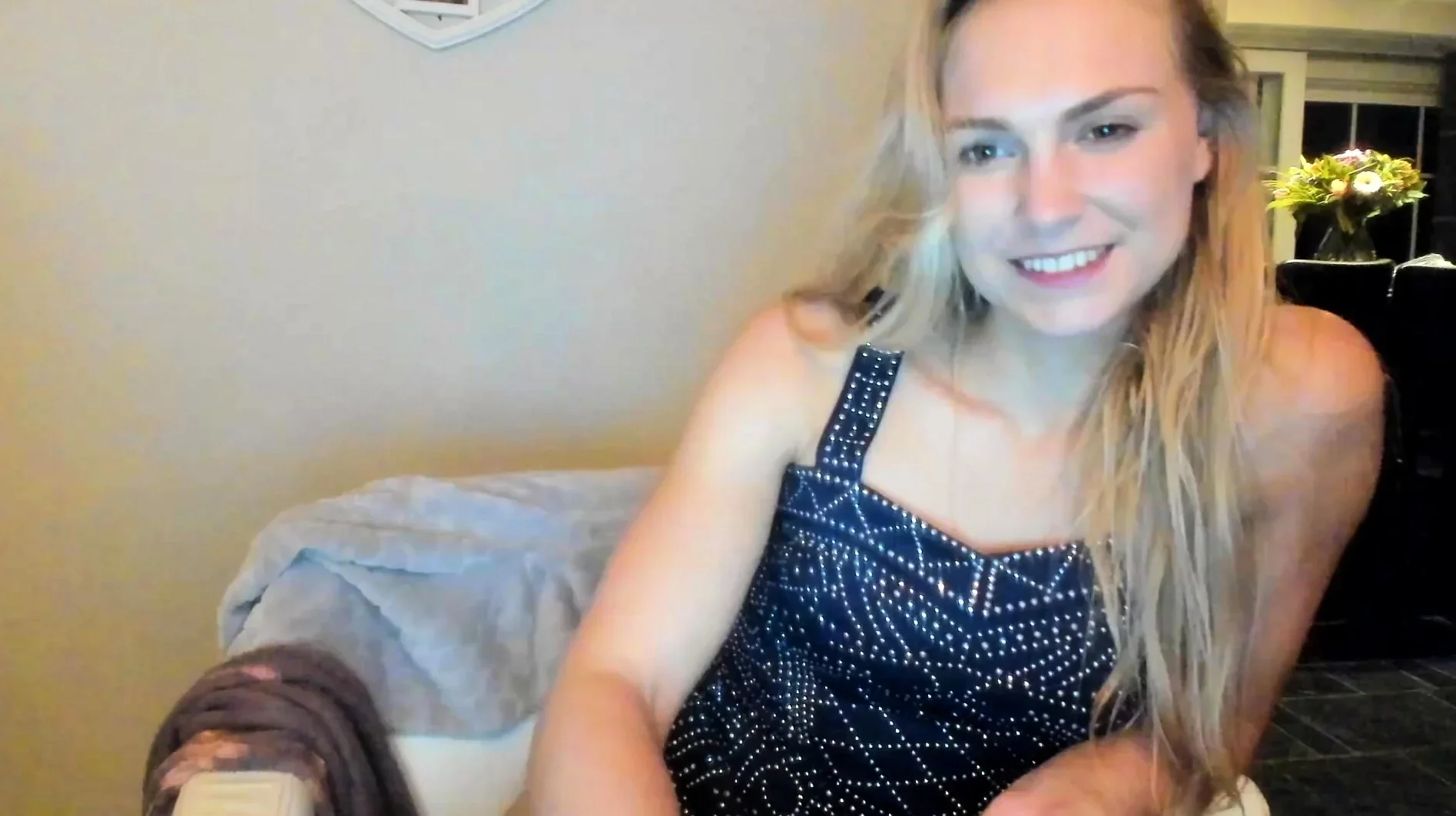 Busty Blonde Babe Strip and Masturbate Hardcore