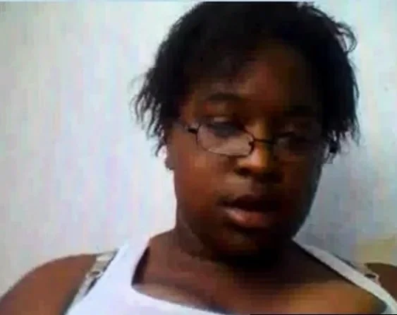Ebony shows big tits on webcam