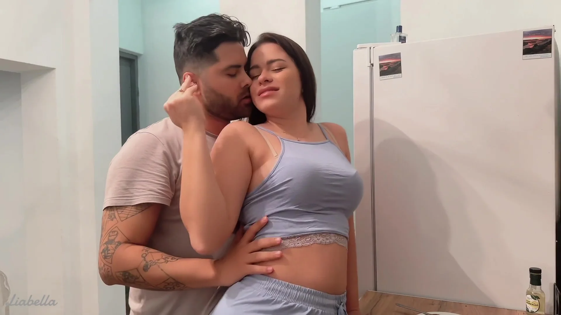 Thick Sis With Tight Pussy Fucked In The Kitchen With Bratty Sis