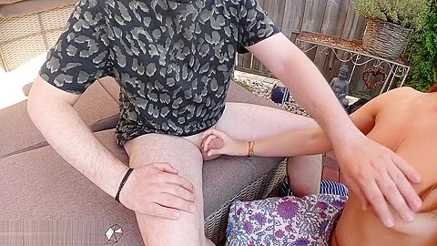 sex in garden direct next to the neighbours switch holes tight ass cumshot