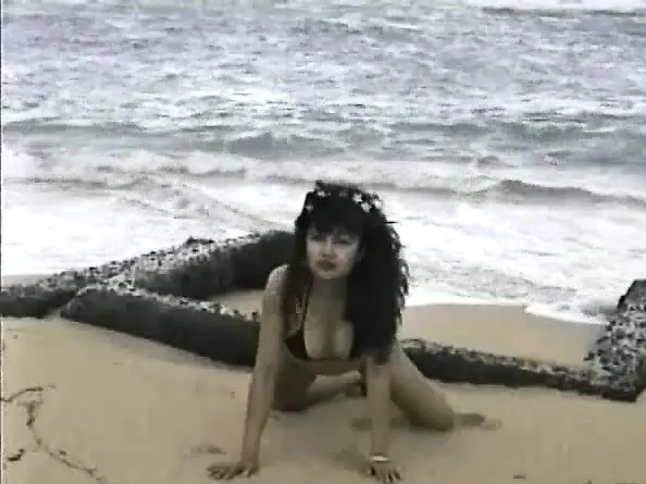 Waimea is out on the beach posing her hot body in bikini and see through bikini wrap
