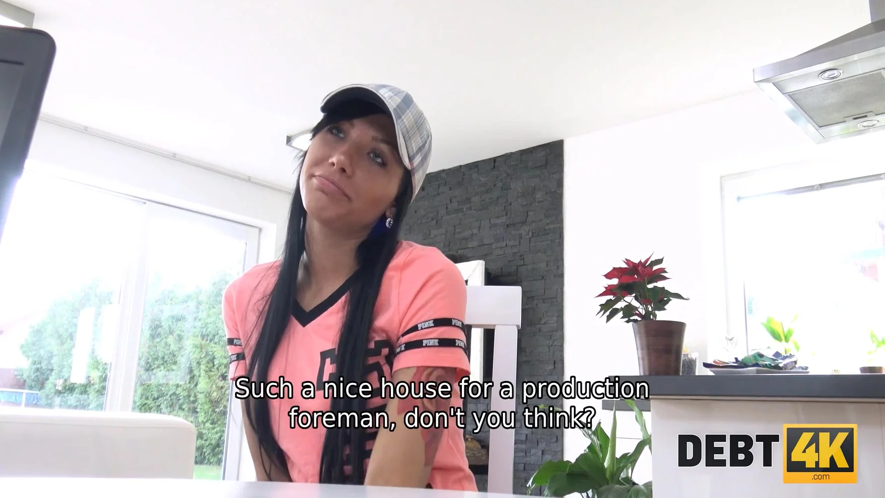 Bank Collector Stretches Brunette For Spending Too Much Money