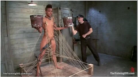 Ebony Bound In Web Of Zippers