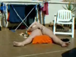 Caught my Step mom masturbating in terrace