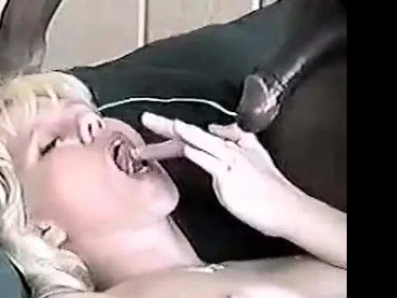 blonde girl gets a mouthful