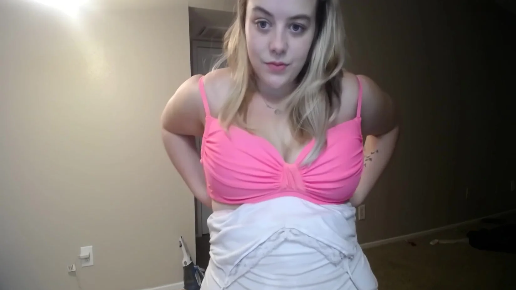 Sexy Blonde Trying On Bras Bellatina18