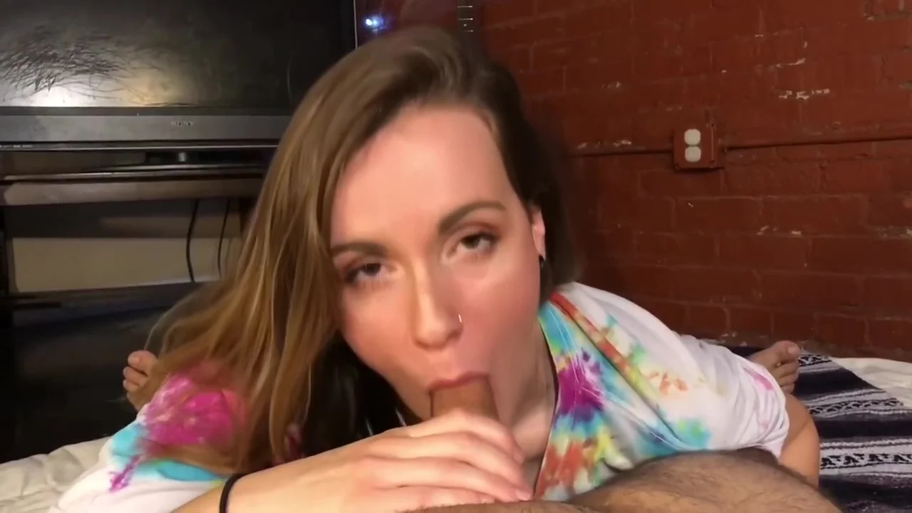 STONER WIFE loves sucking husband’s cock SWALLOWS slurps up cum