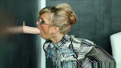 Stockinged Bukkake Babe Covered By Gloryhole