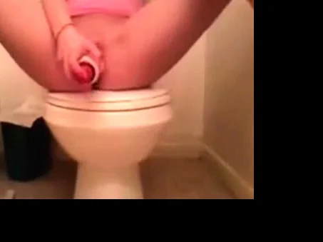 Teen bates with toy in public bathroom