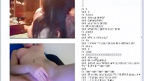 2 Lebsian Masturbate on Webcam Omegle Chatroulette