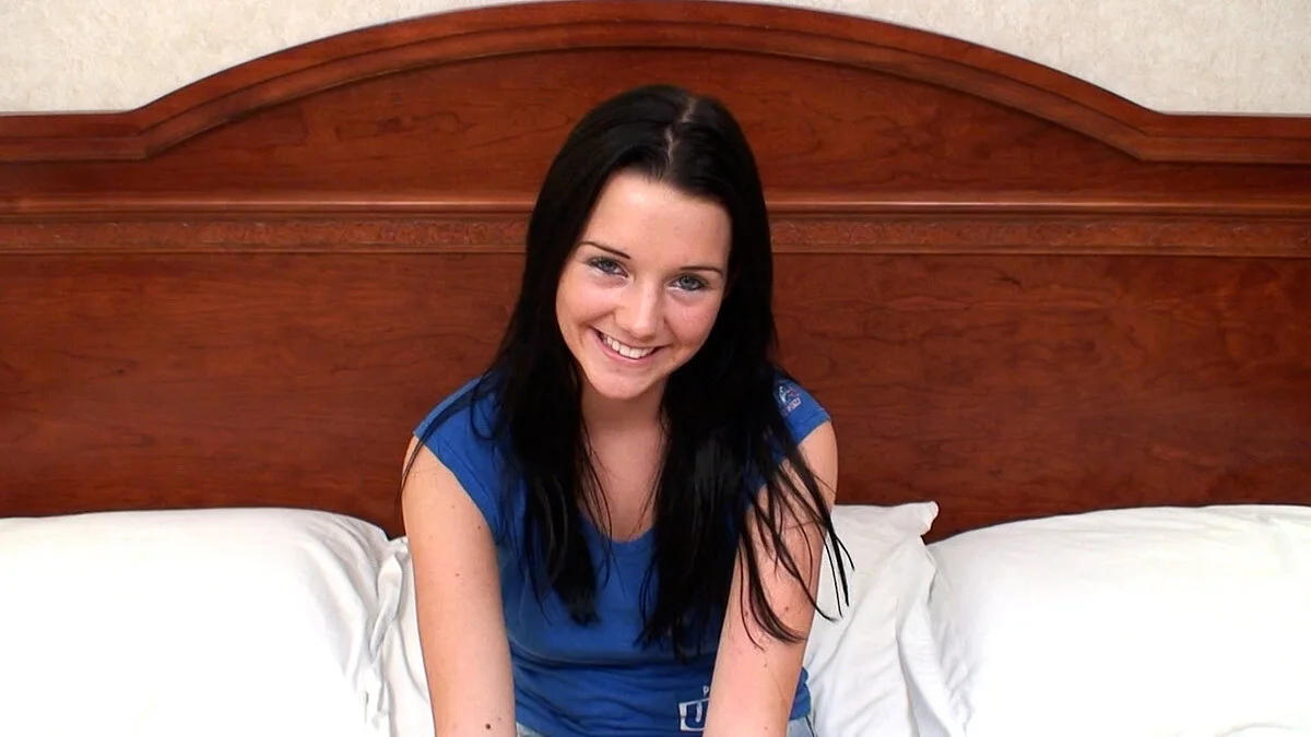 Very cute skinny 95 lb brunette teen 18+ sucks a fat cock