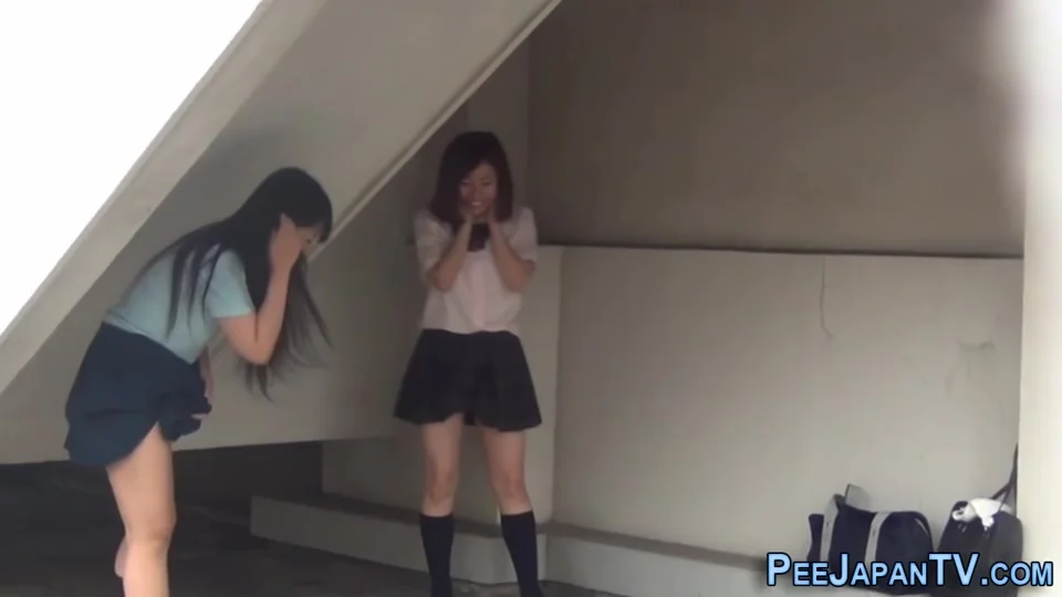 Coeds Pissing On Street