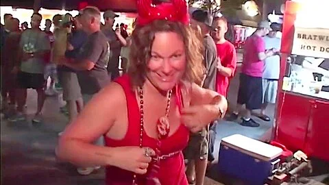 The Streets Of Key West Florida Are Decorated For Halloween In Retro Costume With Hot Girls Gettin