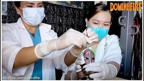 2 Sadistic Nurses Sounding Slave In Chastity