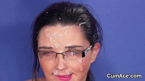 Spicy Model Gets Sperm Load On Her Face Swallowing All